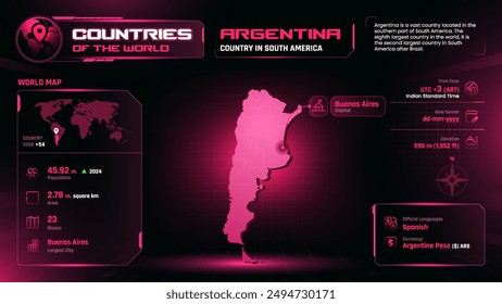 Argentina Map Detailed Insights on Geography, Population and Key Facts-Vector Design