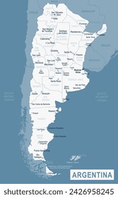 Argentina Map. Detailed Vector Illustration of Argentinean Map. Stock Template