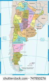 Argentina Map - Detailed Vector Illustration