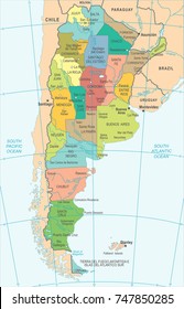 Argentina Map - Detailed Vector Illustration