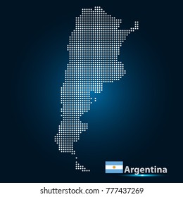 argentina map dots white