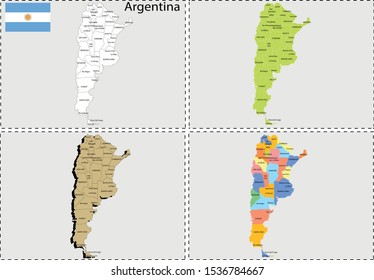 Argentina Map Drawing Vector Map Stock Vector (Royalty Free) 1536784667 ...