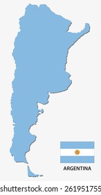 argentina map with flag