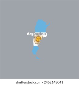 Argentina map and flag color design on gray background