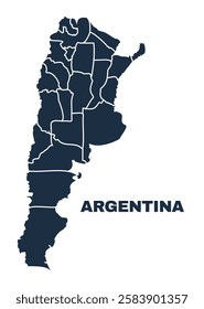 Argentina map flat border outline vector