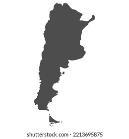 Argentina Map Flat Icon Vector Black Isolated in White Background