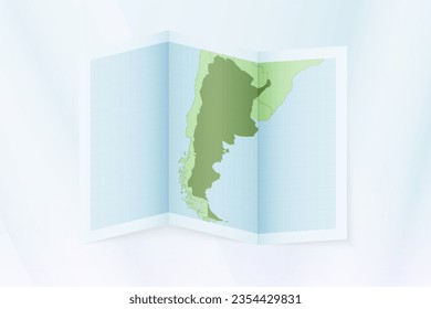 Argentina map, folded paper with Argentina map. Vector illustration.