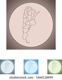 Argentina map with four different color