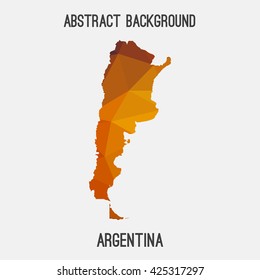 Argentina map in geometric polygonal style.Abstract tessellation,modern design background. Vector illustration EPS8