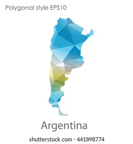 Argentina map in geometric polygonal style.Abstract gems triangle,modern design background. Vector illustration EPS10