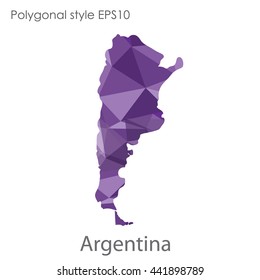 Argentina map in geometric polygonal style.Abstract gems triangle,modern design background. Vector illustration EPS10