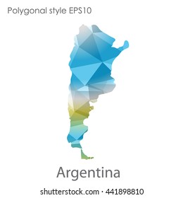 Argentina map in geometric polygonal style.Abstract gems triangle,modern design background. Vector illustration EPS10