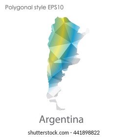 Argentina map in geometric polygonal style.Abstract gems triangle,modern design background. Vector illustration EPS10