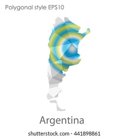 Argentina map in geometric polygonal style.Abstract gems triangle,modern design background. Vector illustration EPS10