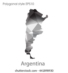 Argentina map in geometric polygonal style.Abstract gems triangle,modern design background. Vector illustration EPS10