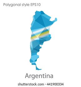 Argentina map in geometric polygonal style.Abstract gems triangle,modern design background. Vector illustration EPS10