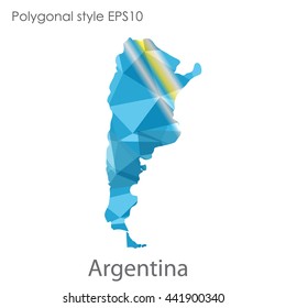 Argentina map in geometric polygonal style.Abstract gems triangle,modern design background. Vector illustration EPS10