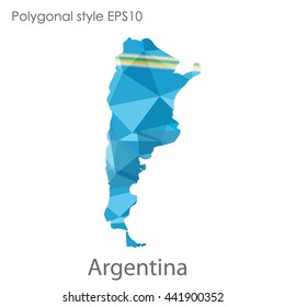 Argentina map in geometric polygonal style.Abstract gems triangle,modern design background. Vector illustration EPS10
