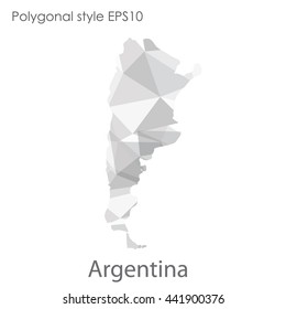 Argentina map in geometric polygonal style.Abstract gems triangle,modern design background. Vector illustration EPS10