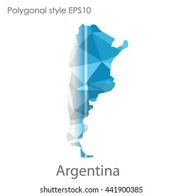 Argentina map in geometric polygonal style.Abstract gems triangle,modern design background. Vector illustration EPS10