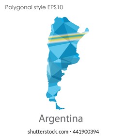 Argentina map in geometric polygonal style.Abstract gems triangle,modern design background. Vector illustration EPS10
