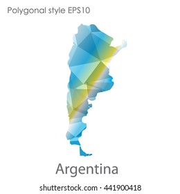 Argentina map in geometric polygonal style.Abstract gems triangle,modern design background. Vector illustration EPS10