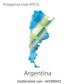 Argentina map in geometric polygonal style.Abstract gems triangle,modern design background. Vector illustration EPS10