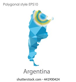 Argentina map in geometric polygonal style.Abstract gems triangle,modern design background. Vector illustration EPS10