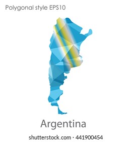 Argentina map in geometric polygonal style.Abstract gems triangle,modern design background. Vector illustration EPS10