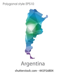 Argentina map in geometric polygonal style.Abstract gems triangle,modern design background. Vector illustration EPS10
