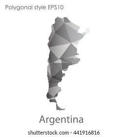 Argentina map in geometric polygonal style.Abstract gems triangle,modern design background. Vector illustration EPS10
