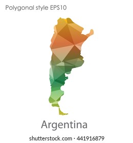 Argentina map in geometric polygonal style.Abstract gems triangle,modern design background. Vector illustration EPS10