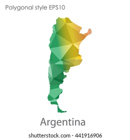 Argentina map in geometric polygonal style.Abstract gems triangle,modern design background. Vector illustration EPS10