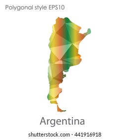 Argentina map in geometric polygonal style.Abstract gems triangle,modern design background. Vector illustration EPS10
