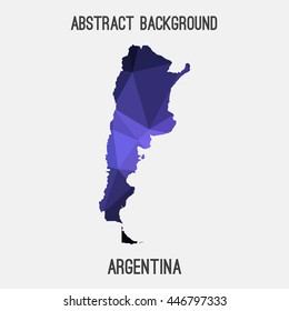 Argentina map in geometric polygonal,mosaic style.Abstract tessellation,modern design background. Vector illustration EPS8