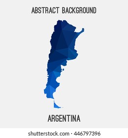 Argentina map in geometric polygonal,mosaic style.Abstract tessellation,modern design background. Vector illustration EPS8