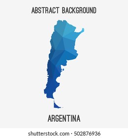 Argentina map in geometric polygonal,mosaic style.Abstract tessellation,modern design background,low poly. Vector illustration.