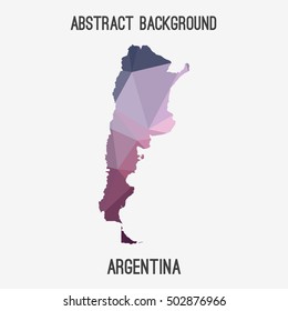Argentina map in geometric polygonal,mosaic style.Abstract tessellation,modern design background,low poly. Vector illustration.