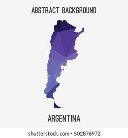 Argentina map in geometric polygonal,mosaic style.Abstract tessellation,modern design background,low poly. Vector illustration.