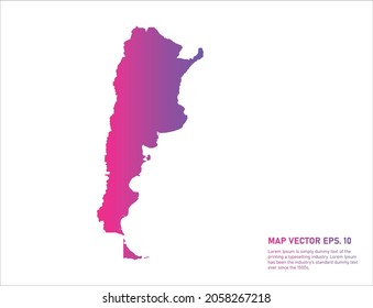 Argentina map gradient color . on white background. 