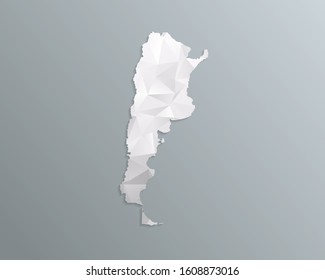 Argentina map gray in polygonal style on dark background. isolated vector illustration eps 10.