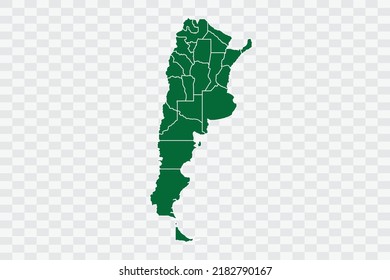 Argentina Map green Color on White Background quality files Png