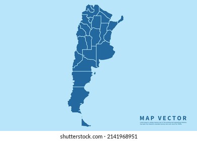 Argentinien Karte hoch detailliert auf blauem Himmelshintergrund. Abstraktes Design, Vektorgrafik eps10