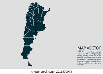 Argentina map High Detailed on white background. Abstract design vector illustration eps 10
