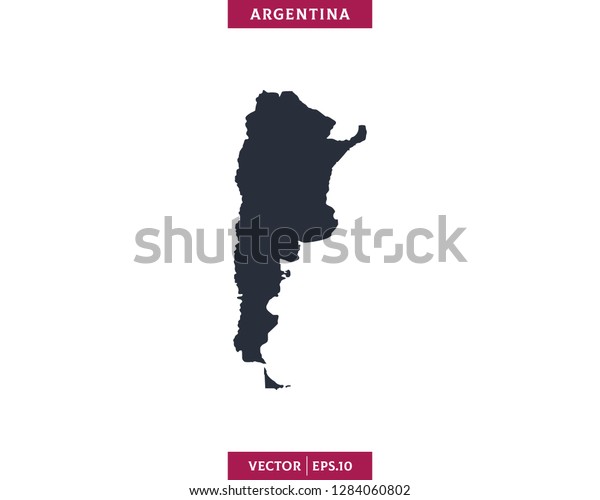 Argentina Map High Detailed Silhouette Map Stock Vector (Royalty Free ...