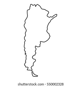 Argentina map icon. Outline illustration of Argentina map vector icon for web