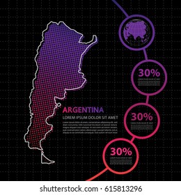 Argentina map infographic design template