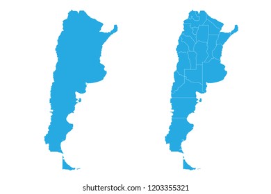 Argentina map isolated on white background. North america country Vector template for website, design, cover, infographics. Graph illustration.