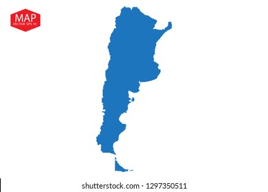 Argentina map isolated on white background. North america country Vector template for website, design, cover, infographics. Graph illustration. - Vector