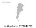 Argentina map - Minimal Flat Vector Illustration in Black and Gray, Isolated on White Background, Ideal for Infographics, Educational Use, Reports, and Presentations.